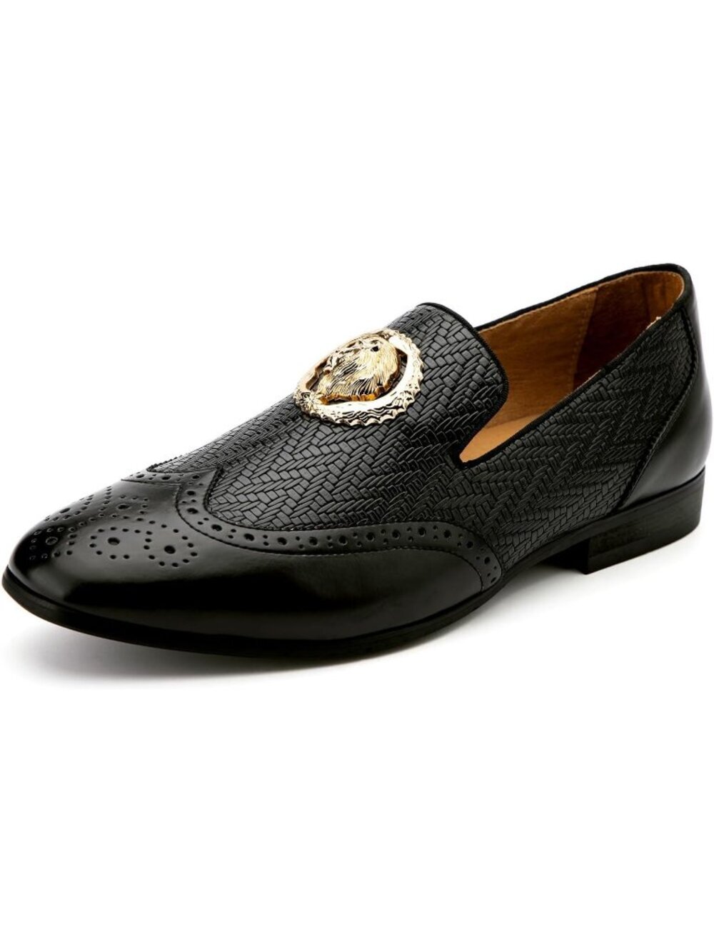 Meijiana Men's Black02 Microfiber Loafers Buckle PU Leather Weeding Dress Shoes